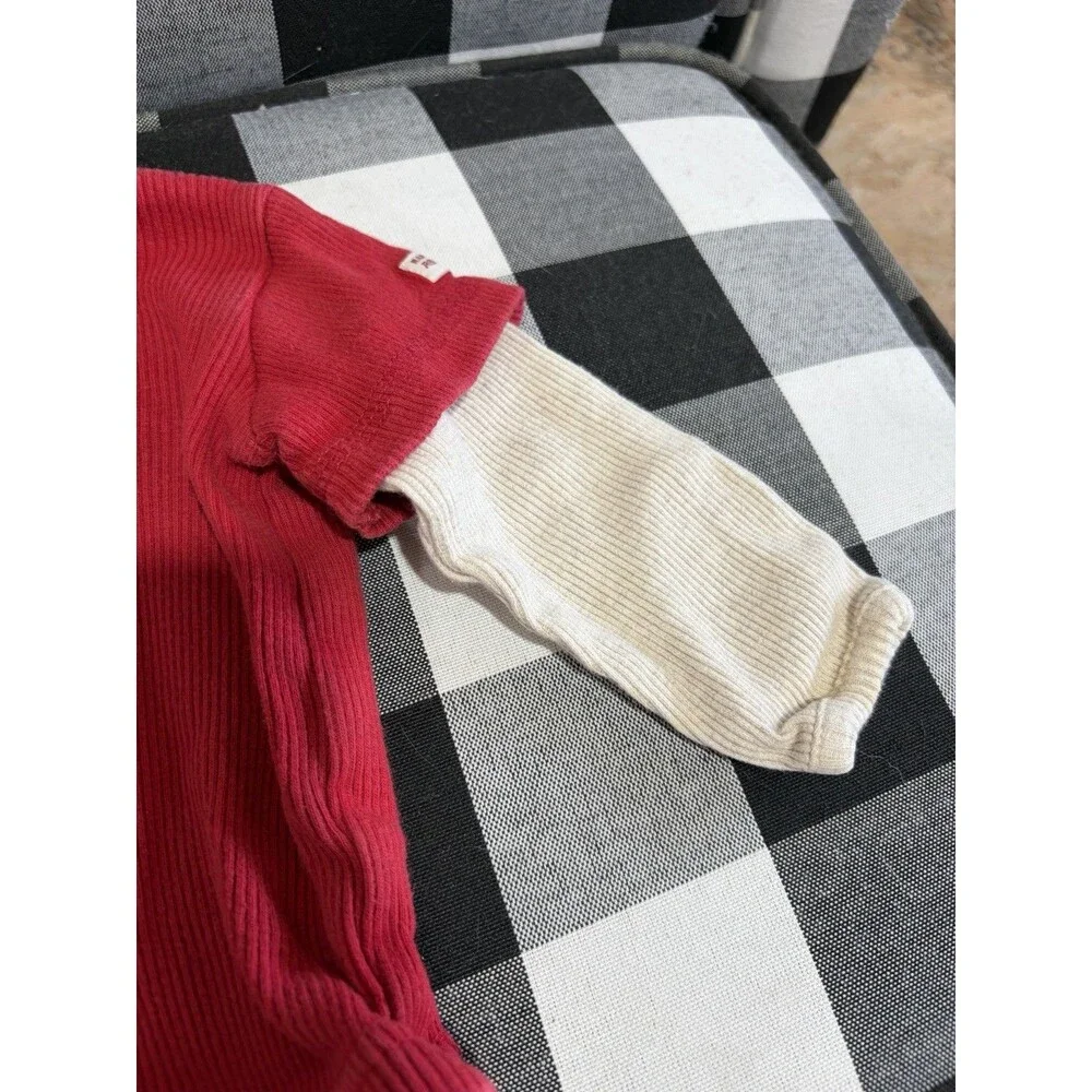 Y2K Radio Flyer 2-Piece Ribbed Outfit Set Long Sleeve Shirt & Pants 3/6 MOS